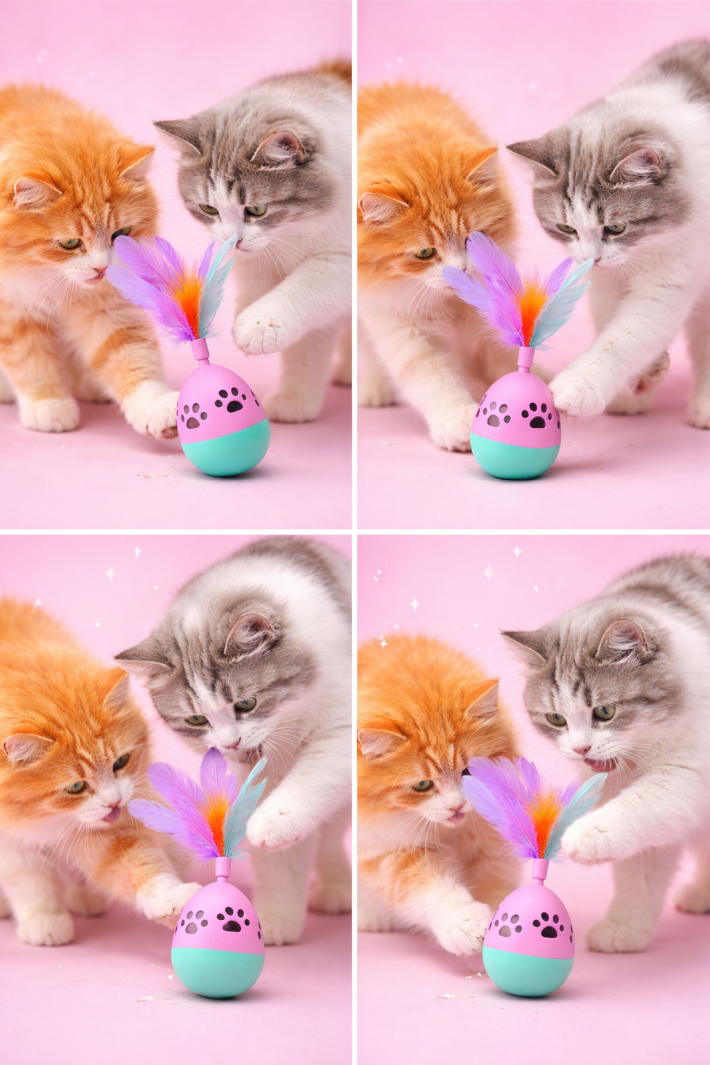 Juguete Gato Huevo Pluma